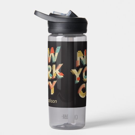 Aangepaste naam NYC Typografie Waterfles (Rechts)