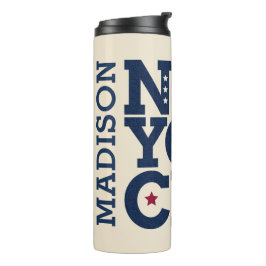 Aangepaste naam NYC Typografische tumbler Thermosbeker