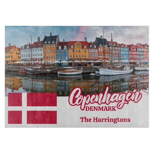 Aangepaste naam Nyhavn Kopenhagen Denemarken Snijplank (Voorkant)