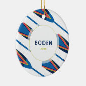 Aangepaste naam Oars Modern Kerstmis Keramisch Ornament (Rechts)