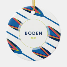 Aangepaste naam Oars Modern Kerstmis Keramisch Ornament