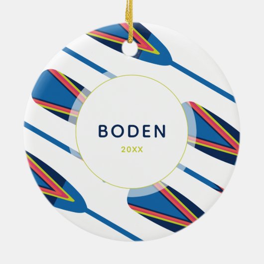 Aangepaste naam Oars Modern Kerstmis Keramisch Ornament (Achterkant)