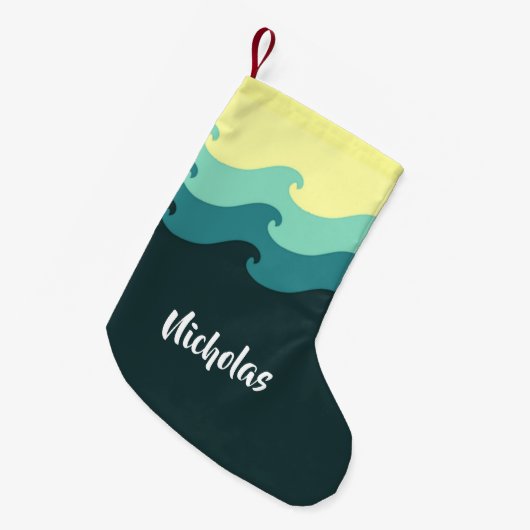 Aangepaste naam oceaangolven kleine kerstsok (Voorkant (Hangend))