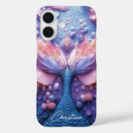 Aangepaste naam Ocean Fantasy Rainbow Mermaid Scal iPhone 16 Hoesje