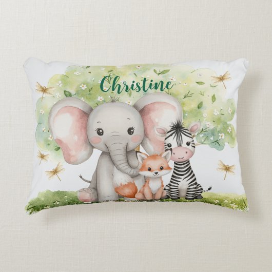 Aangepaste naam Oerwoud Animals Dragonfly Accent Kussen (Voorkant)