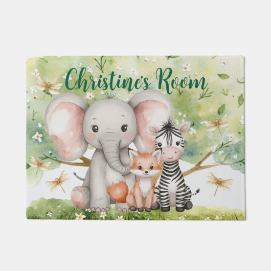 Aangepaste naam Oerwoud Animals Dragonfly Deurmat (Voorkant)