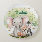 Aangepaste naam Oerwoud Animals Dragonfly Rond Kussen (Voorkant)