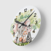 Aangepaste naam Oerwoud Animals Dragonfly Ronde Klok (Hoek)