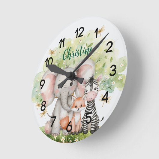 Aangepaste naam Oerwoud Animals Dragonfly Ronde Klok (Hoek)