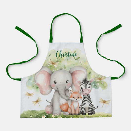 Aangepaste naam Oerwoud Animals Dragonfly Schort (Voorkant)