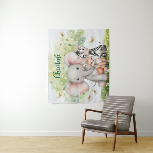 Aangepaste naam Oerwoud Animals Dragonfly Wandkleed (In situ)