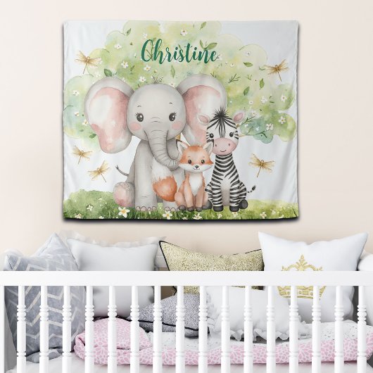 Aangepaste naam Oerwoud Animals Dragonfly Wandkleed