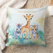Aangepaste Naam Oerwoud Baby Zebra Giraffe en Tijg Kussen (Deken)