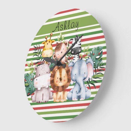 Aangepaste naam Oerwoud Safari Dieren Grote Klok (Hoek)