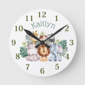 Aangepaste naam Oerwoud Safari Dieren Ronde Klok (Voorkant)