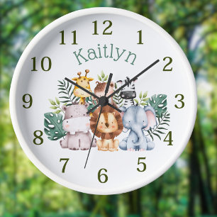 Aangepaste naam Oerwoud Safari Dieren  Ronde Klok