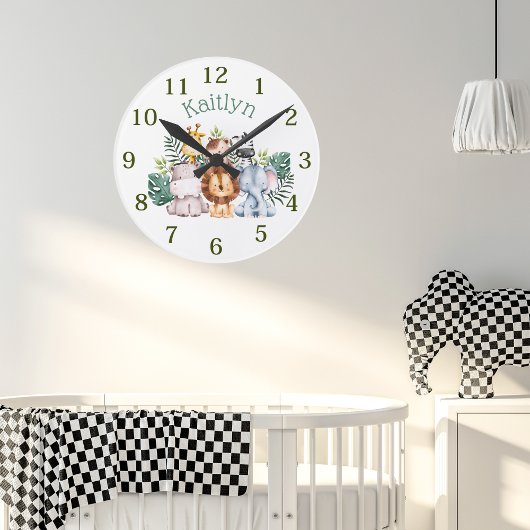 Aangepaste naam Oerwoud Safari Dieren Ronde Klok