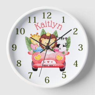 Aangepaste naam Oerwoud Safari Dieren Roze Witte K