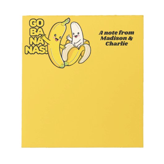 Aangepaste naam of namen van Cute Bananas Notitieblok (Voorkant)