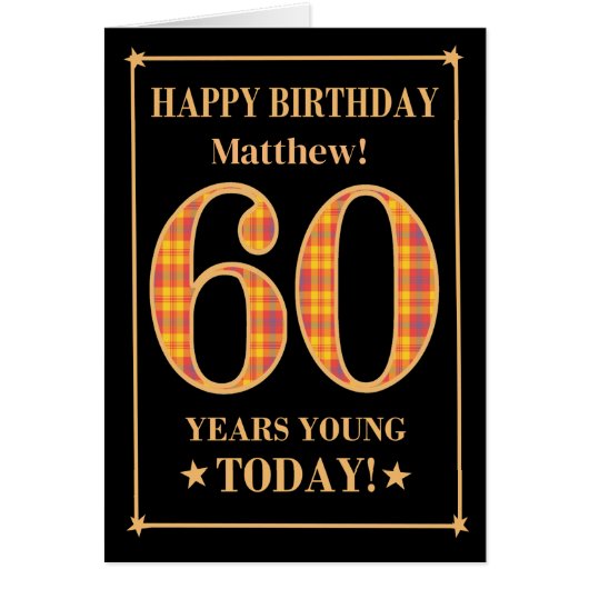 Aangepaste naam of relatie 60e verjaardag Tartan K (Voorkant)