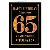 Aangepaste naam of relatie 65e verjaardag Tartan K (Voorkant)