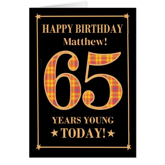 Aangepaste naam of relatie 65e verjaardag Tartan K (Voorkant)