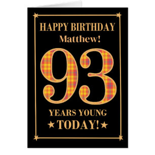 Aangepaste naam of relatie 93e verjaardag Tartan K