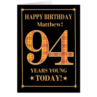 Aangepaste naam of relatie 94e verjaardag Tartan K