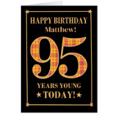 Aangepaste naam of relatie 95e verjaardag Tartan K (Voorkant)