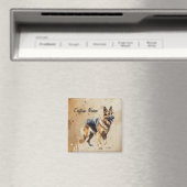 Aangepaste naam of tekst Duitse herder hond huisdi Magneet (Insitu (Vaatwasser))