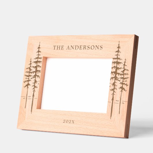 Aangepaste naam of tekst Rustic Trees Forest Gegraveerde Lijstjes (Links)