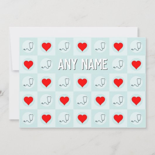 Aangepaste naam of tekst voor verpleegkundige of z bedankkaart (Voorkant)