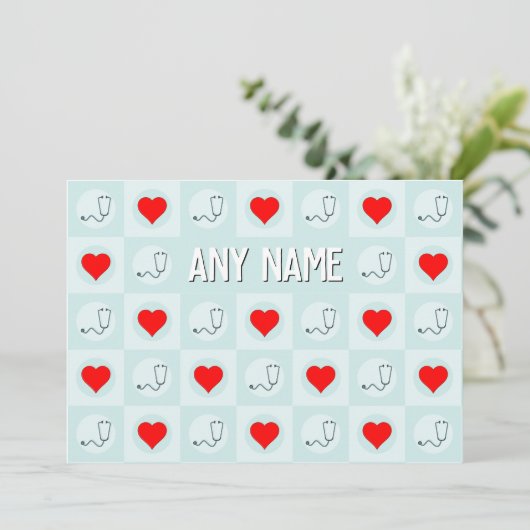 Aangepaste naam of tekst voor verpleegkundige of z bedankkaart (Staand voorkant)