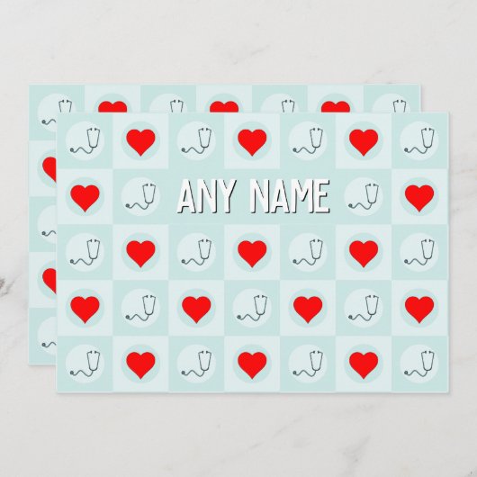 Aangepaste naam of tekst voor verpleegkundige of z bedankkaart (Voorkant / Achterkant)