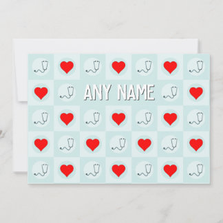 Aangepaste naam of tekst voor verpleegkundige of z bedankkaart