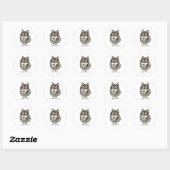 Aangepaste naam of tekst Wolf aquarel Dier Ronde Sticker (Vel)