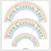 Aangepaste naam of tekstset van 3 regenboogboog sticker (Vel)