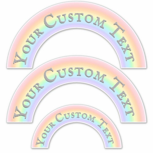Aangepaste naam of tekstset van 3 regenboogboog sticker (Voorkant)