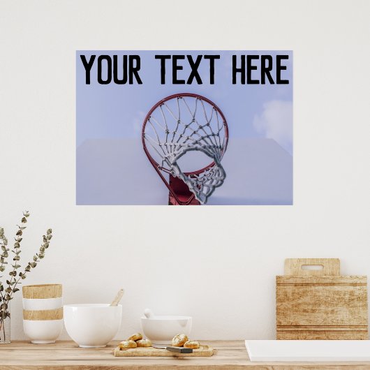 Aangepaste naam of tekstsport voor Basketball Play Poster (Keuken)