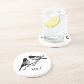 Aangepaste naam of Tortelduifjes op monogram Zandsteen Onderzetter (Zijkant)