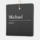 Aangepaste naam of Word woordenboek zwart-wit Keramisch Ornament (Links)