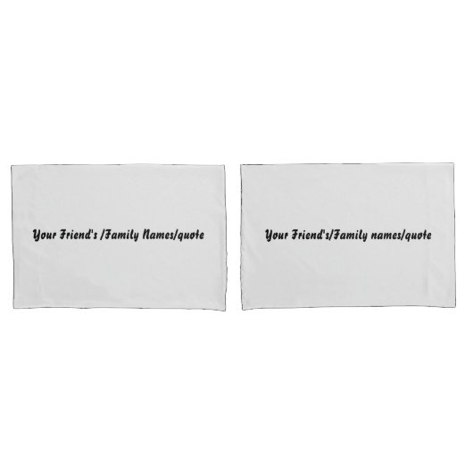 Aangepaste naam Off White kussenslopen – Gepersona (Voorkant-Set)
