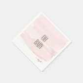 Aangepaste naam Oh Baby roze plastic Baby shower Servet (Hoek)