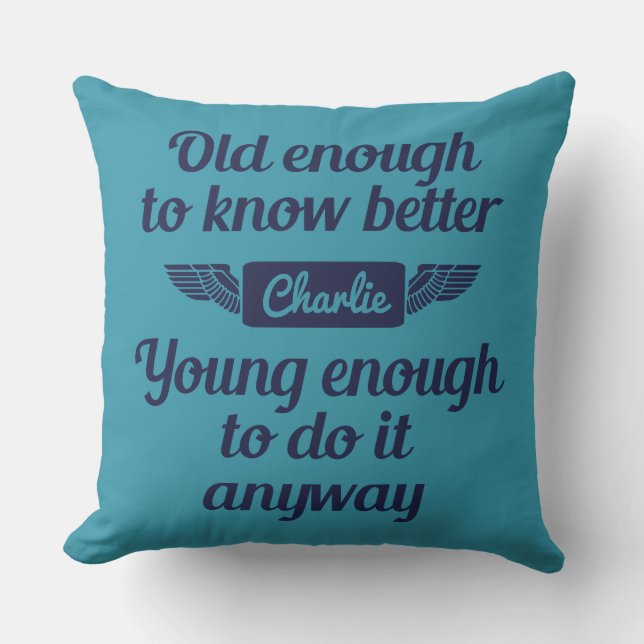 Aangepaste naam "Old & Young" (oude en jonge) werp Kussen (Voorkant)