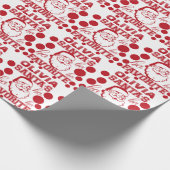 Aangepaste naam Olivia Cute Funny Santa Claus Red Cadeaupapier (Hoek)