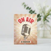 Aangepaste naam "On Air"-microfoonmicrofoon briefk Briefkaart (Staand voorkant)