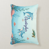 Aangepaste naam onder het Zee Accent Kussen (Voorkant(Verticaal))