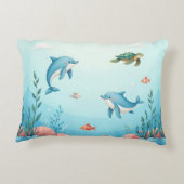 Aangepaste naam onder het Zee Accent Kussen (Achterkant)