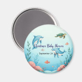 Aangepaste Naam Onder het Zee Baby shower gunst Magneet (Voorkant / Achterkant)