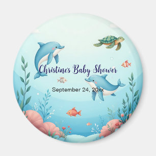 Aangepaste Naam Onder het Zee Baby shower gunst Magneet